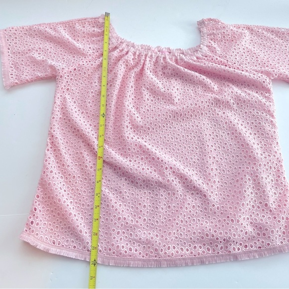 LILLY PULITZER Lillette Top In Paradise Tint Eyelet Crinkle Chiffon XS - Picture 8 of 13
